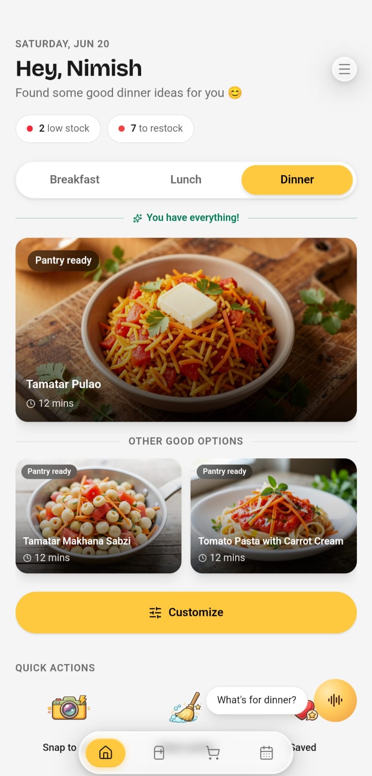 Let Them Cook app screenshot (light mode)
